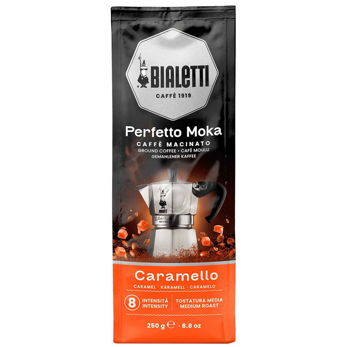 Bialetti Caffè Aroma Caramello 250 g – mletá káva s karamelovou příchutí