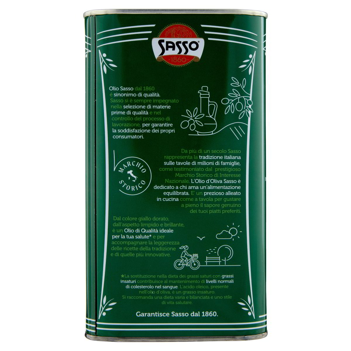Kvalitní olivový olej Sasso – 1000 ml (plechovka) - Obrázek 2